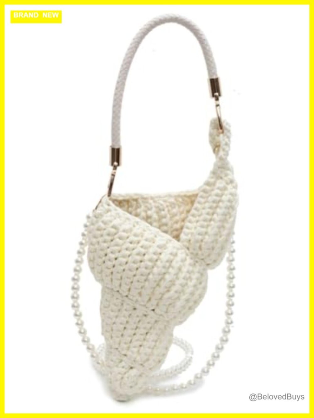 Handwoven Seashell Hobo Bag Crochet Summer Beach Crossbody Shoulder Clutch Purse